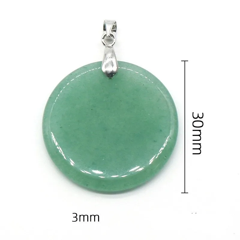 1 Piece Natural Crystal Agate Round Pendant