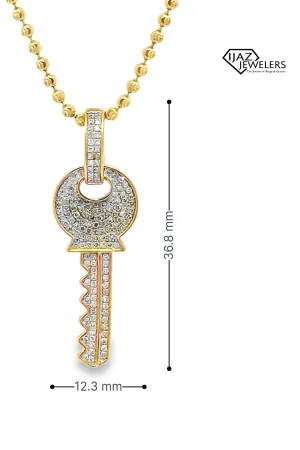 10K Gold 0.40 CTW Diamond Key Charm