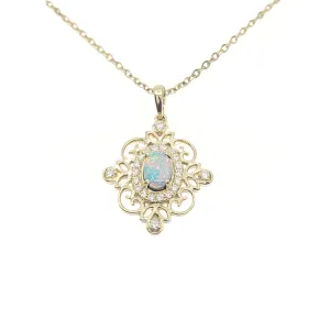 18K Yellow Gold Opal Pendant