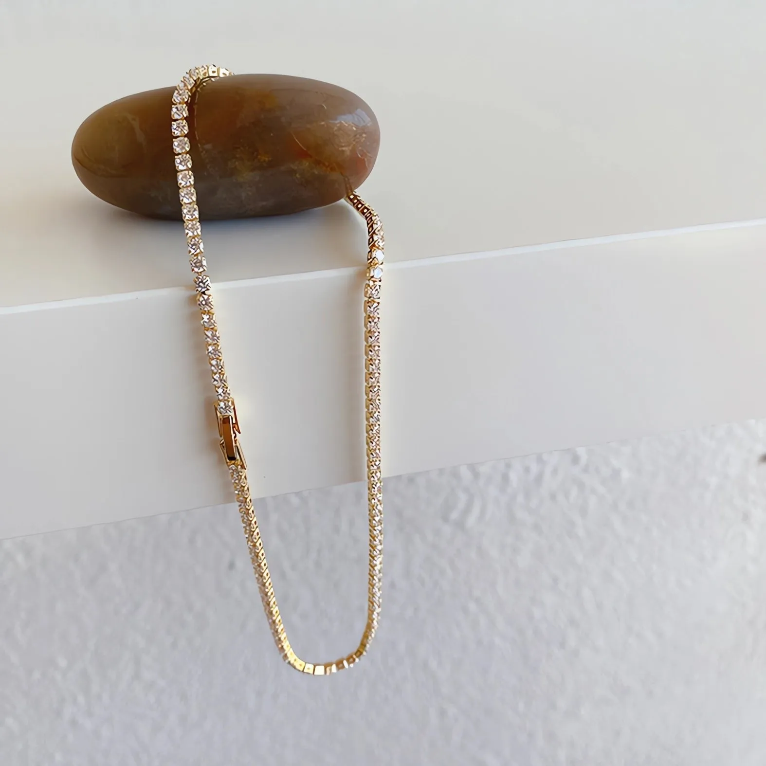 35cm/40cm Crystal Tennis Chain Choker Necklace
