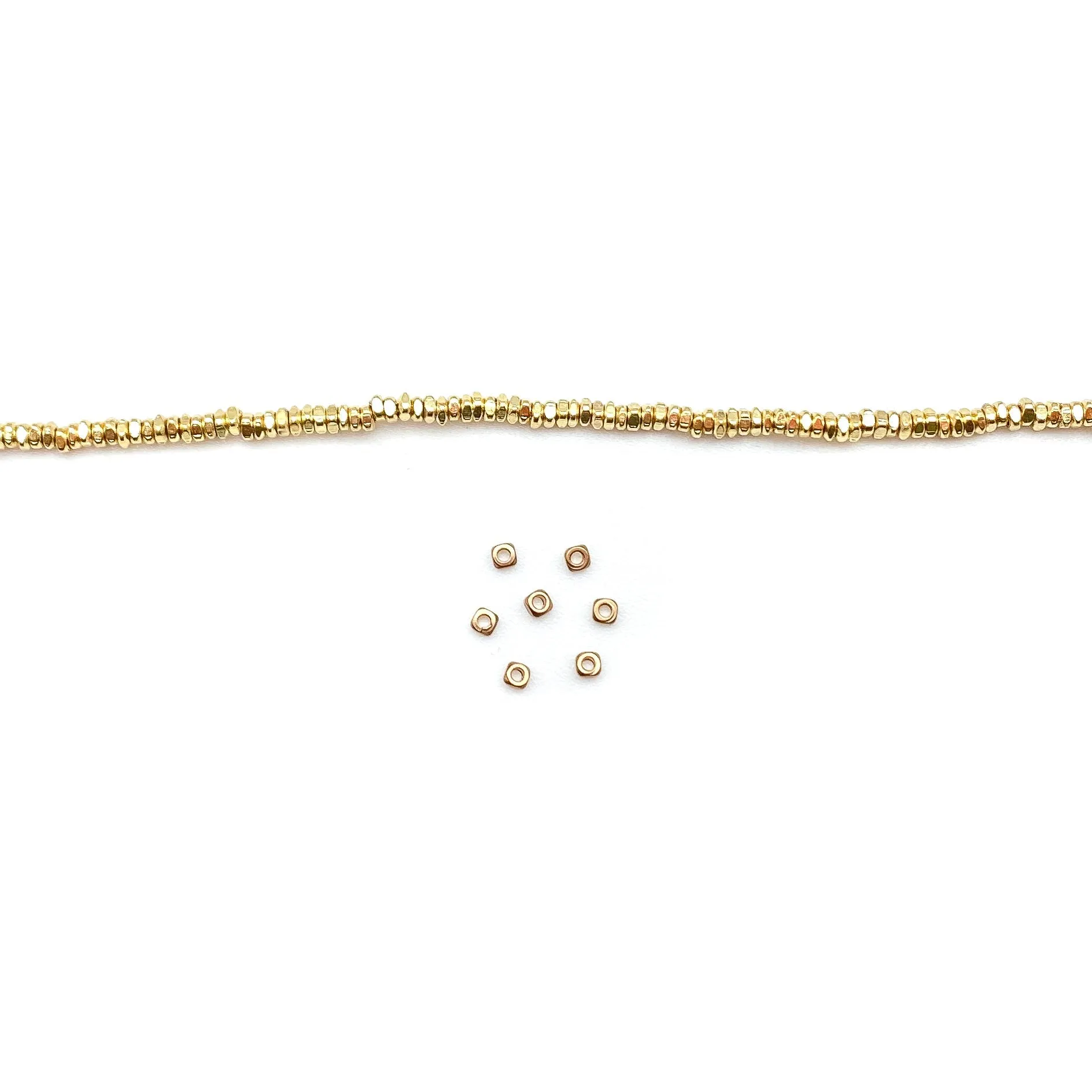 3mm Rustic Square Spacer Bead (5 Colors) - 12" Strand