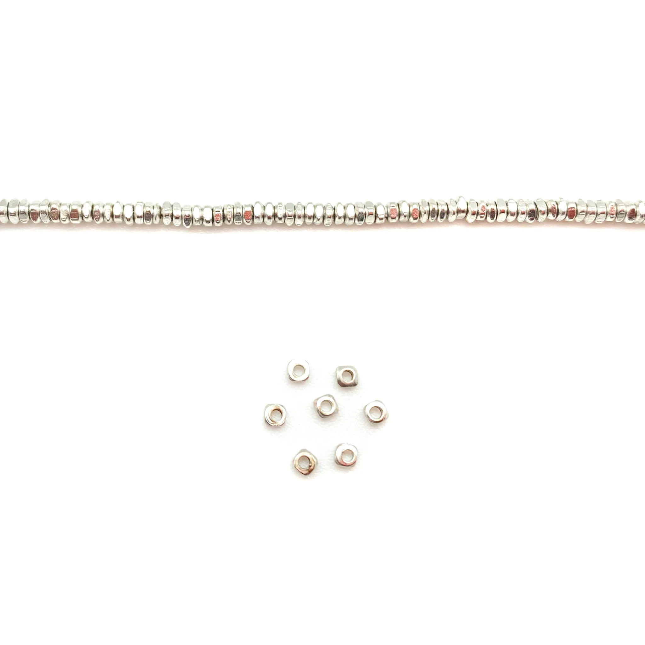 3mm Rustic Square Spacer Bead (5 Colors) - 12" Strand