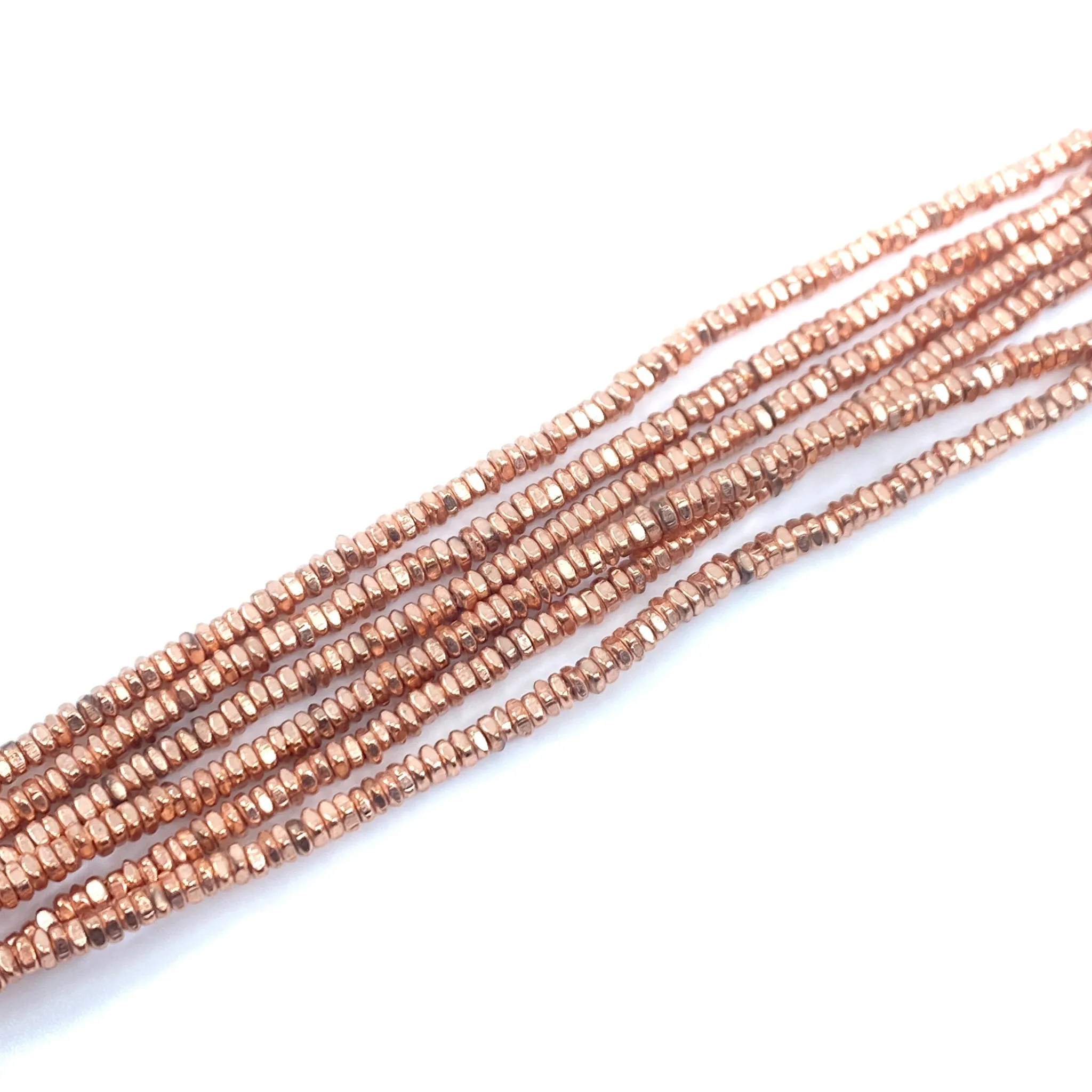 3mm Rustic Square Spacer Bead (5 Colors) - 12" Strand