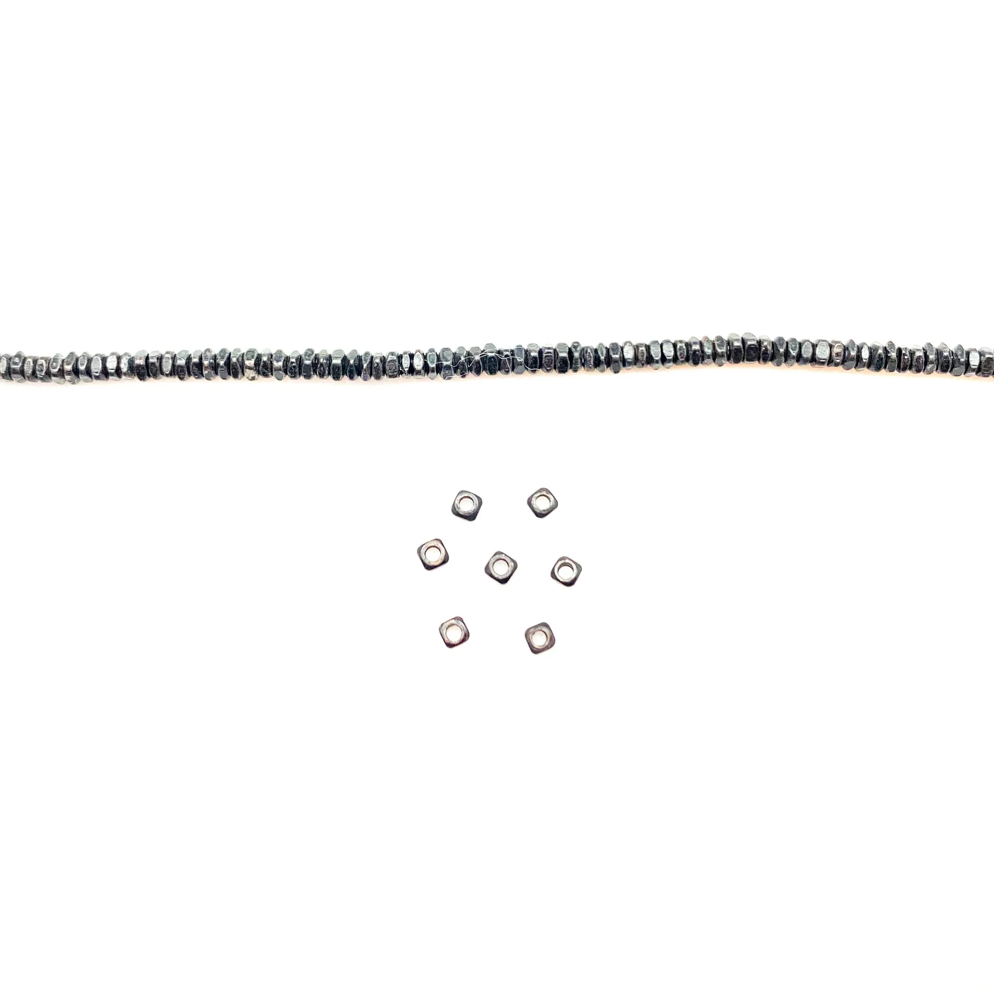 3mm Rustic Square Spacer Bead (5 Colors) - 12" Strand