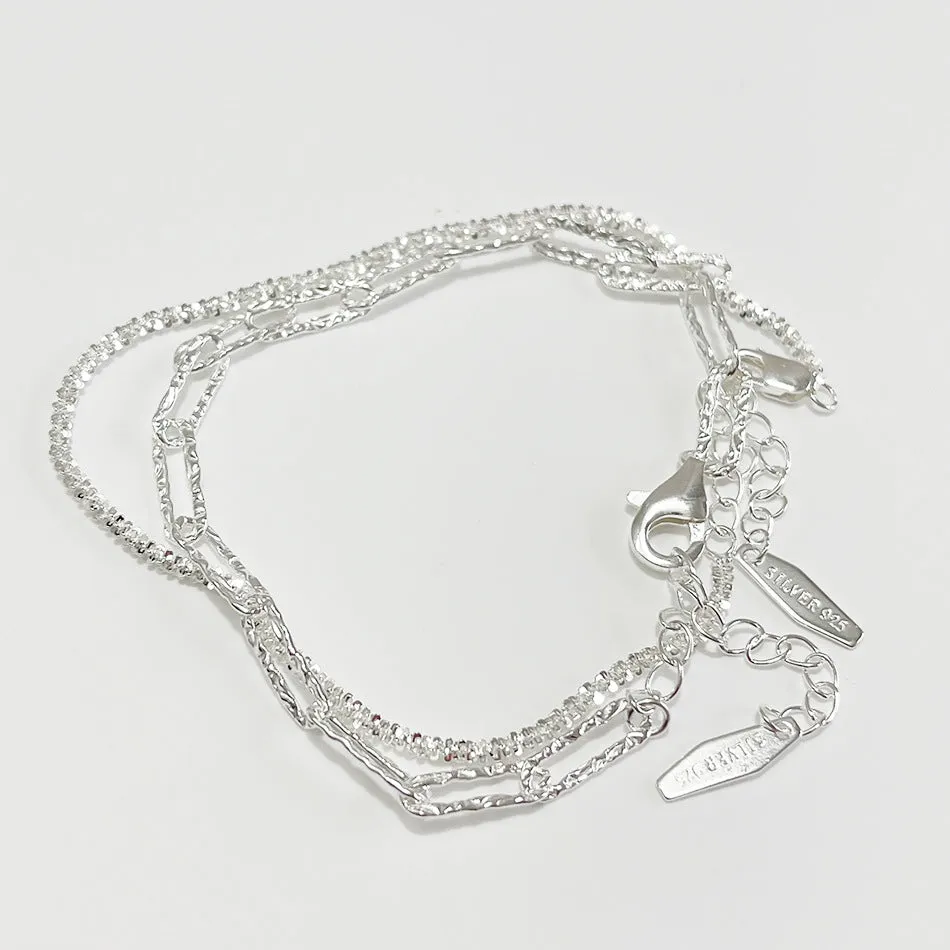 925 Sterling Silver Women Rustic Silver Electroplating Bracelets