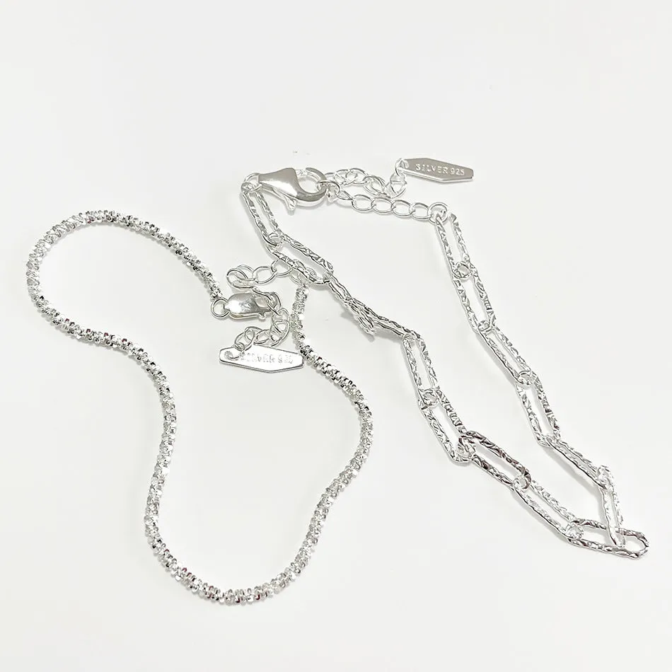 925 Sterling Silver Women Rustic Silver Electroplating Bracelets