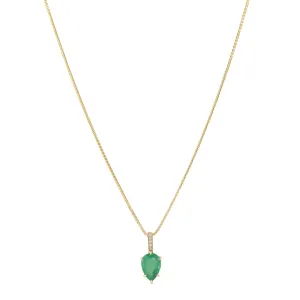 Arrow Necklace - Emerald and Diamond