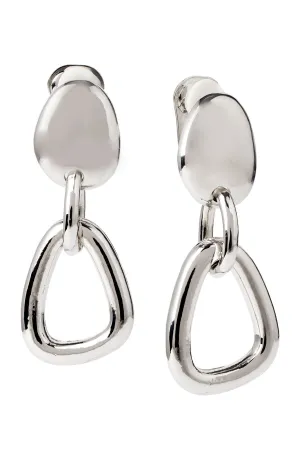 Asymmetrical Link Drop Clip Earrings