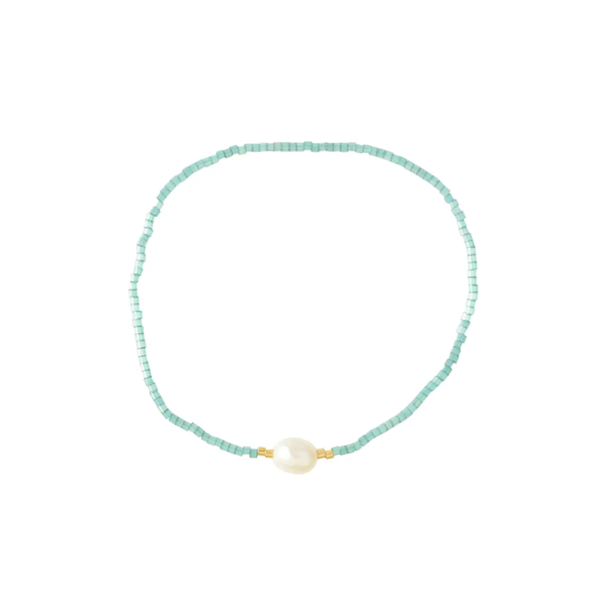 Bead with Pearl Ring, Turquoise