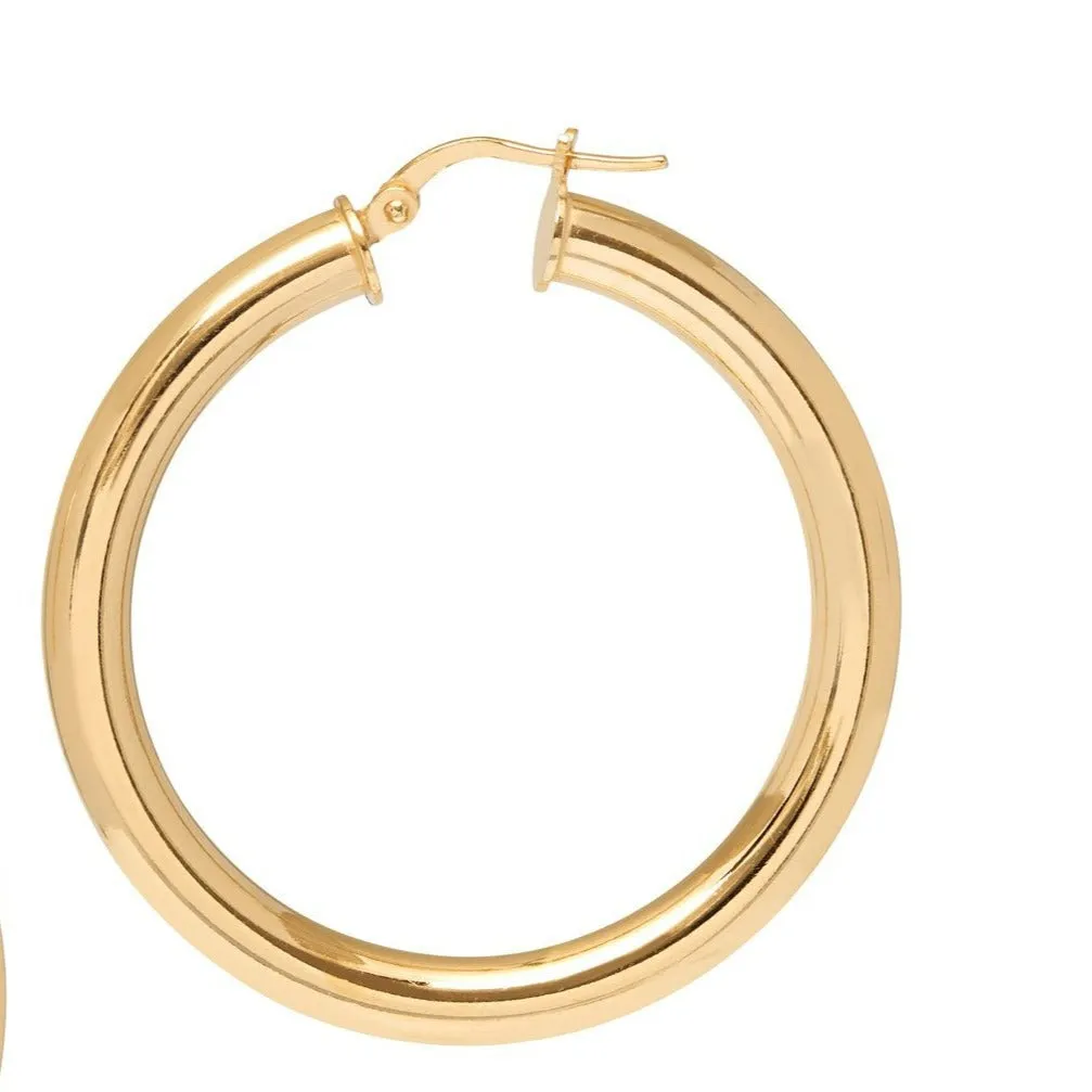 Bold, Chunky Hoop Earrings - Gold
