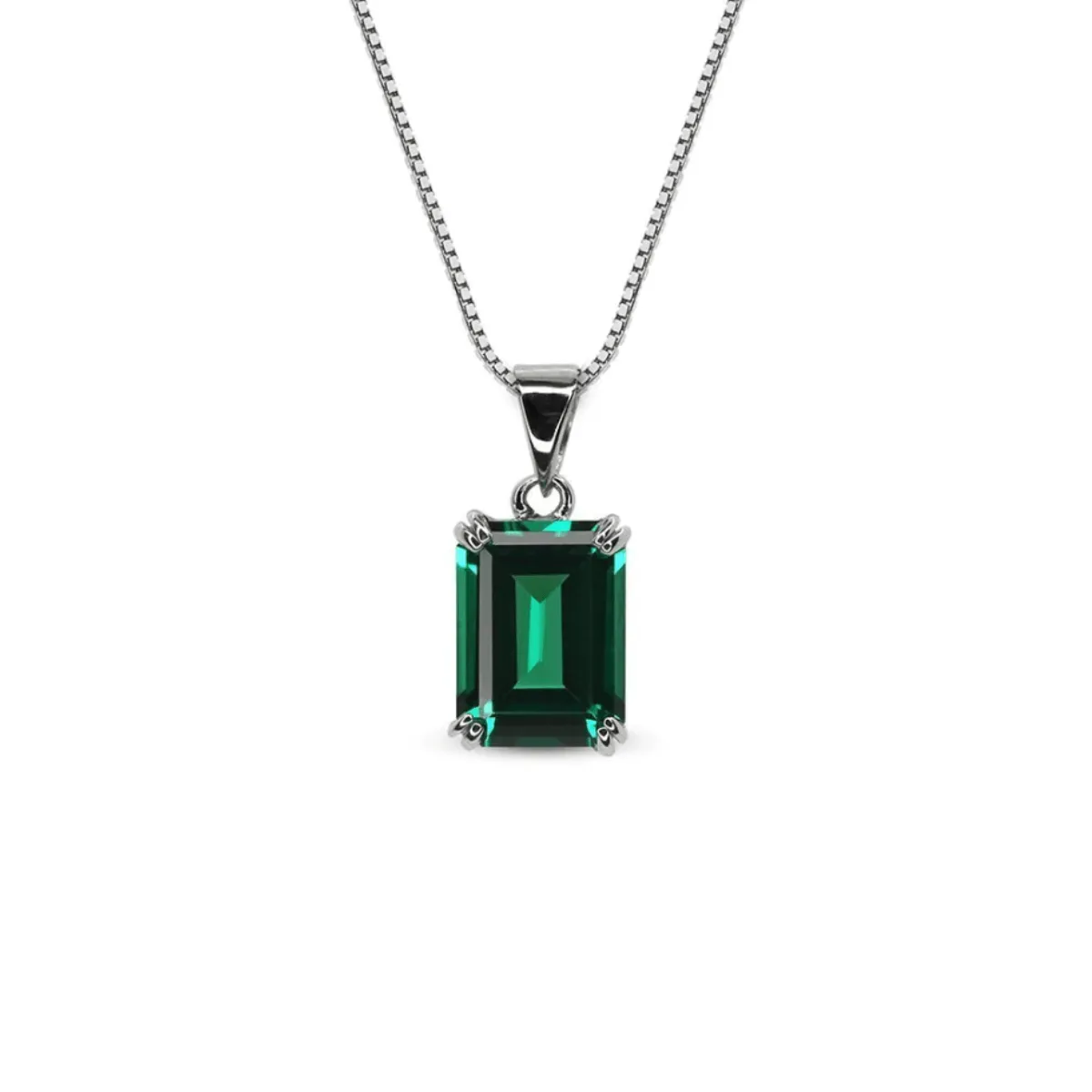 CARAT* London Fulton Double Prong Pendant Necklace Emerald Green
