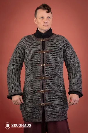 Chainmail Hauberk With Front Buckles Roundring Riveted 10mm Aluminium