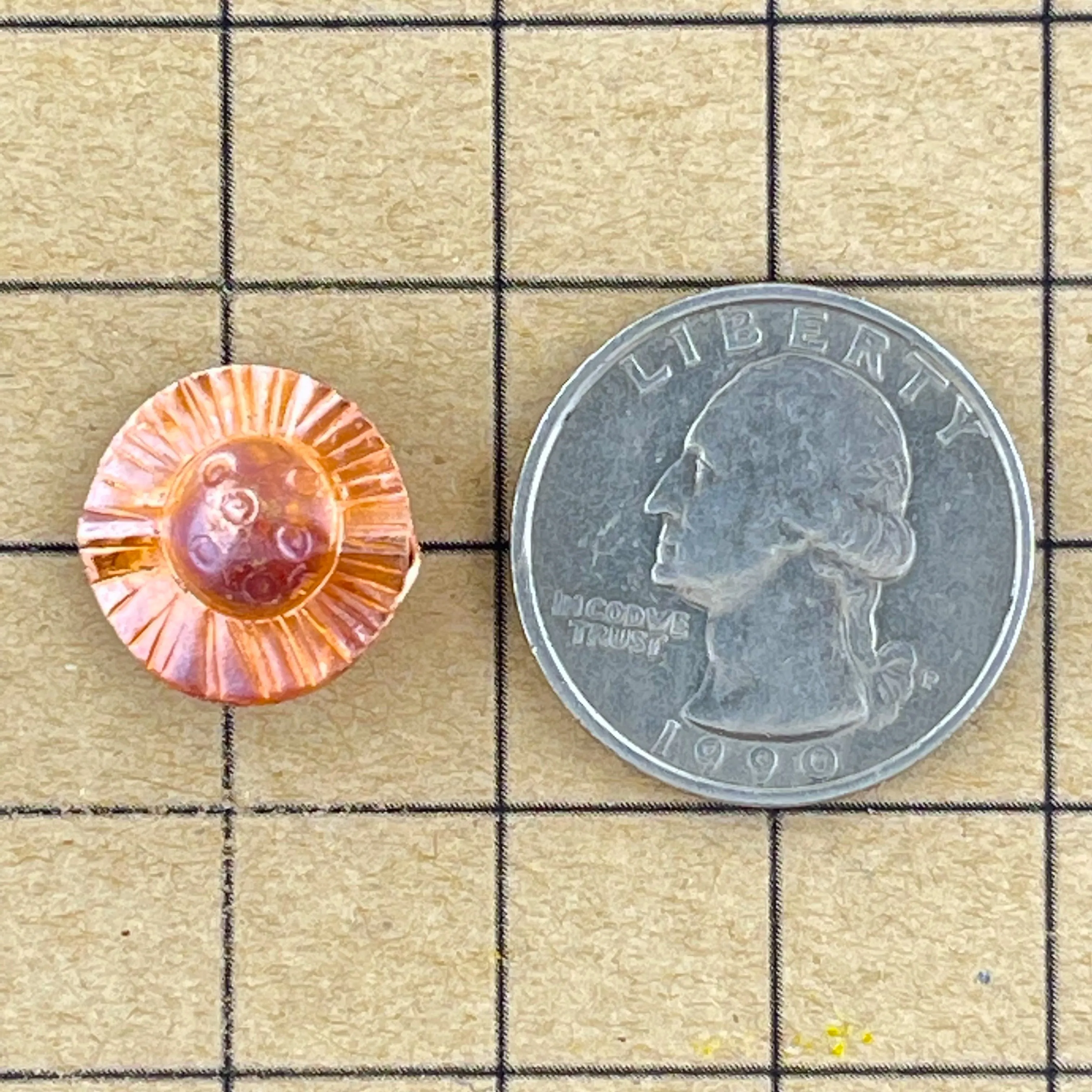 Copper Circle Bead w/ One Canals