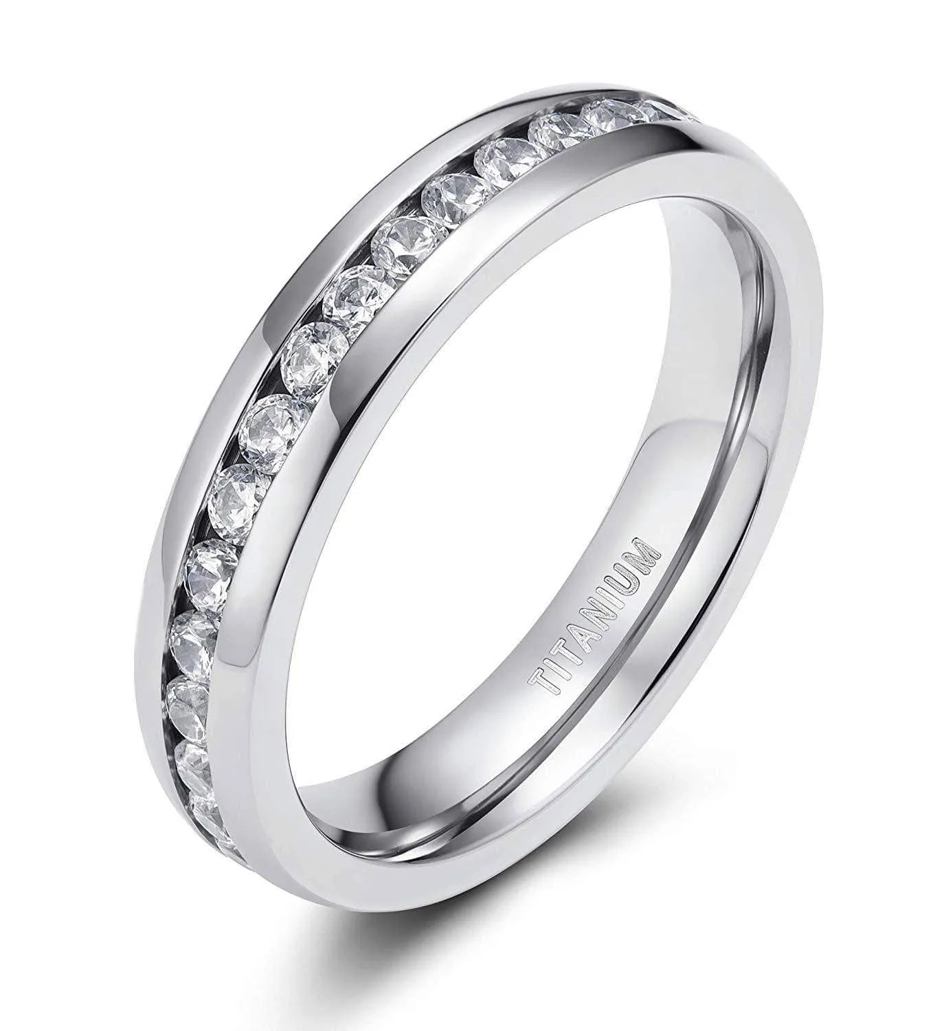 Created Diamond Titanium Wedding Band