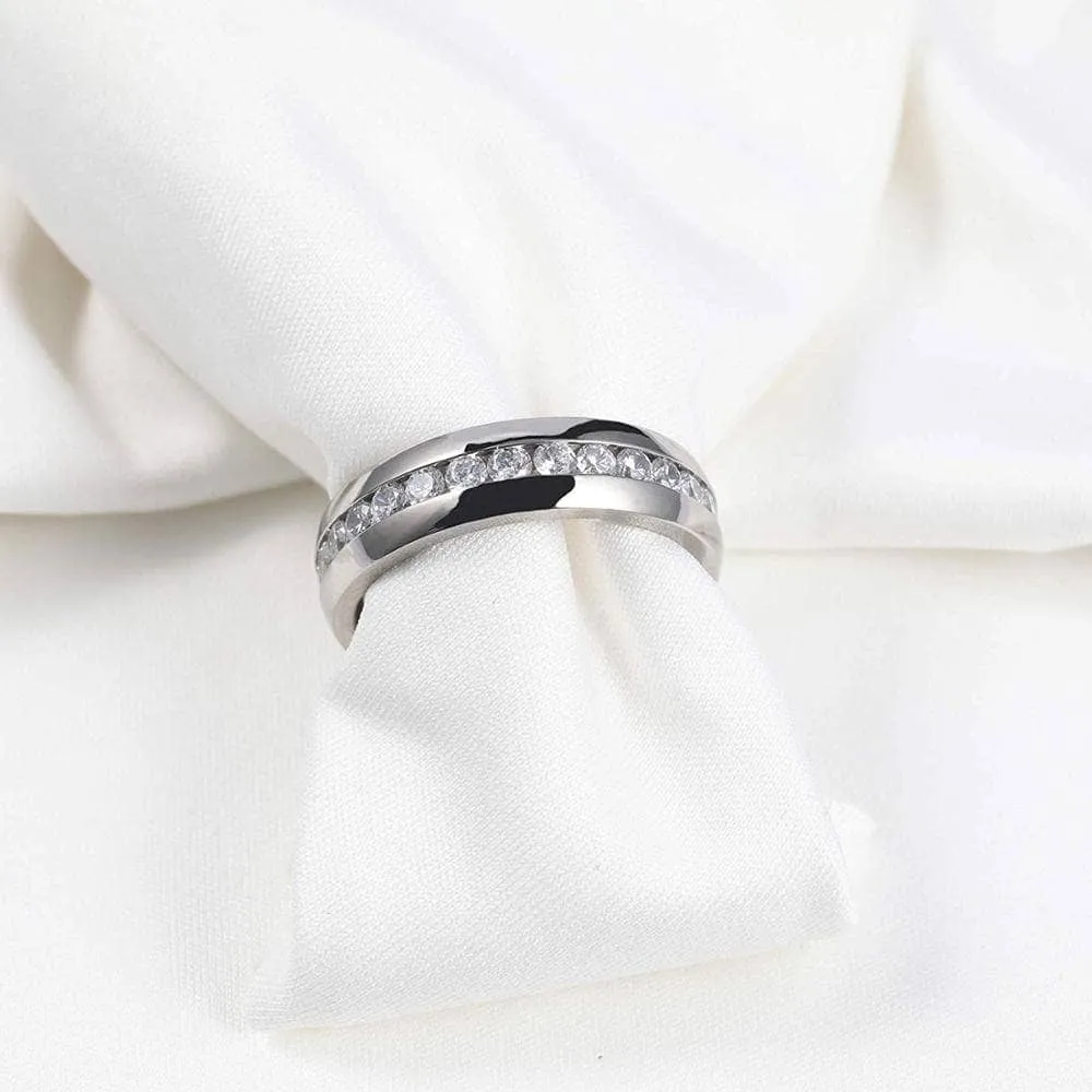 Created Diamond Titanium Wedding Band