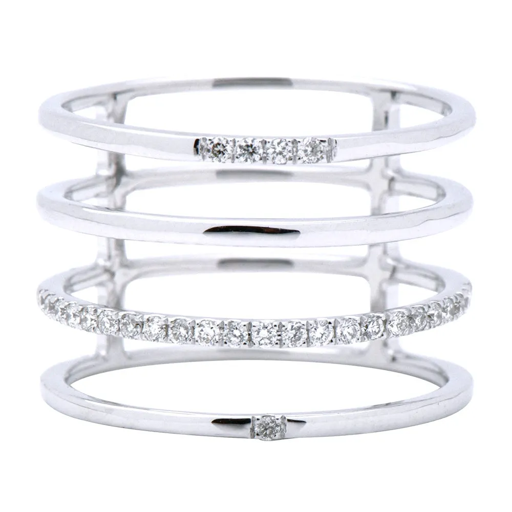 DSL White Gold & Diamond Bar Ring