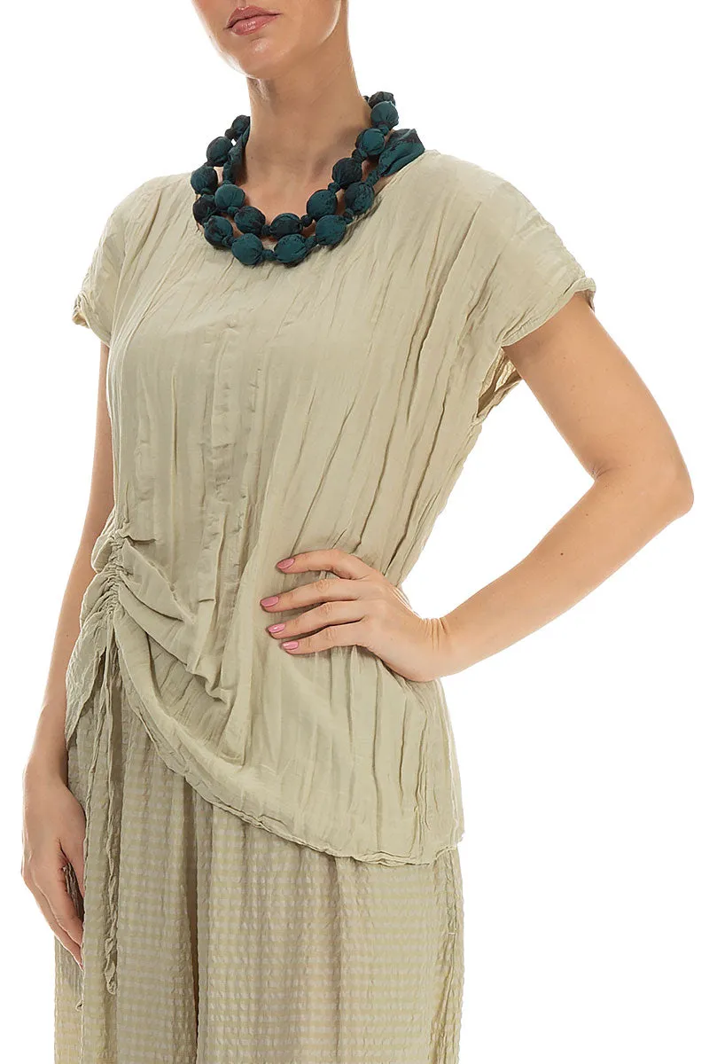 Emerald Marble Silk Cotton Bead Necklace