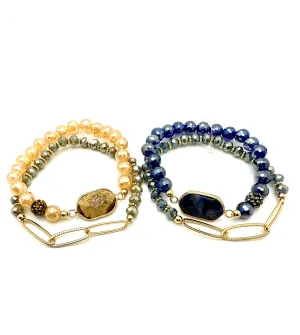 Faceted Crystal Bracelet Set