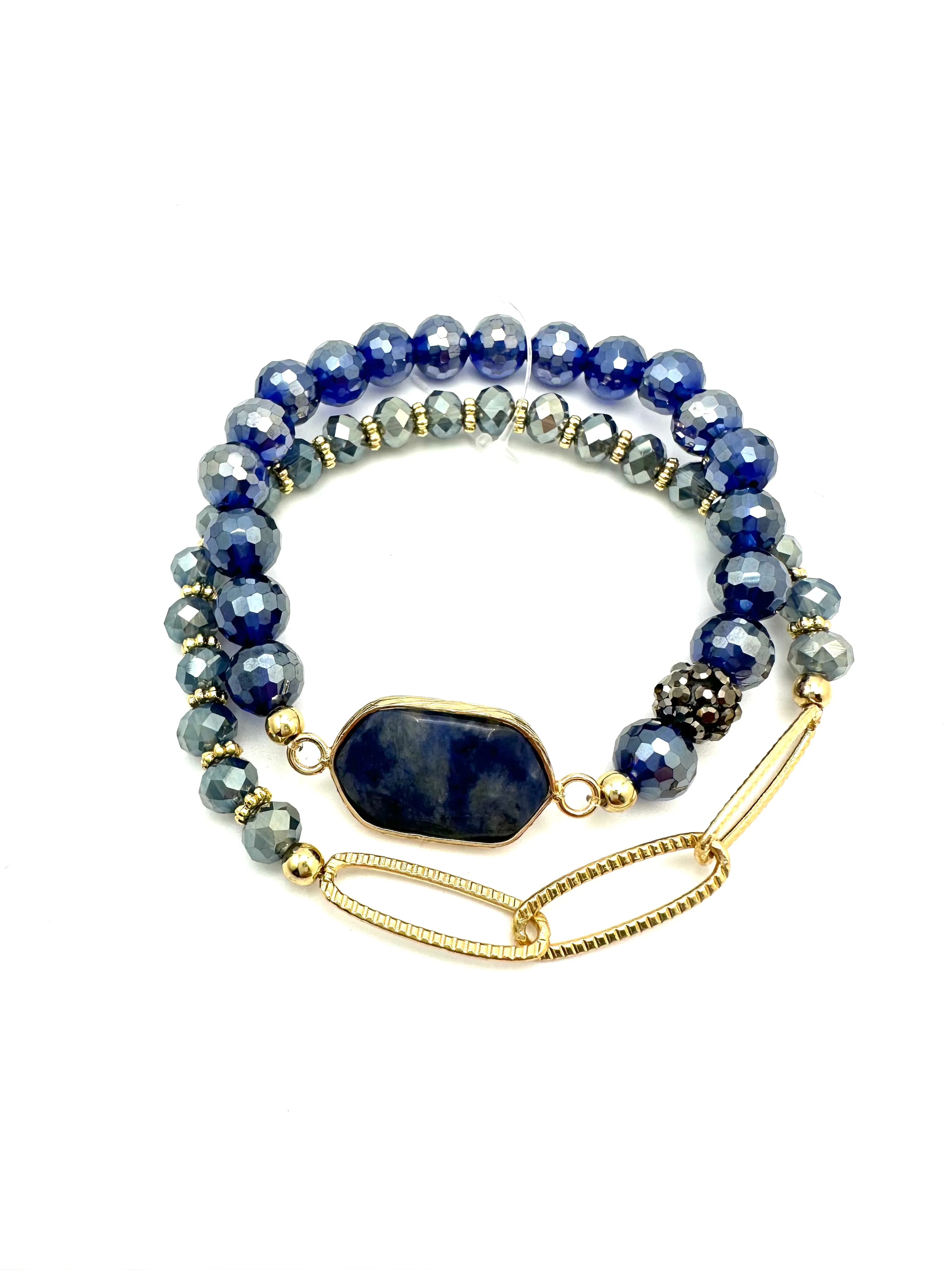 Faceted Crystal Bracelet Set