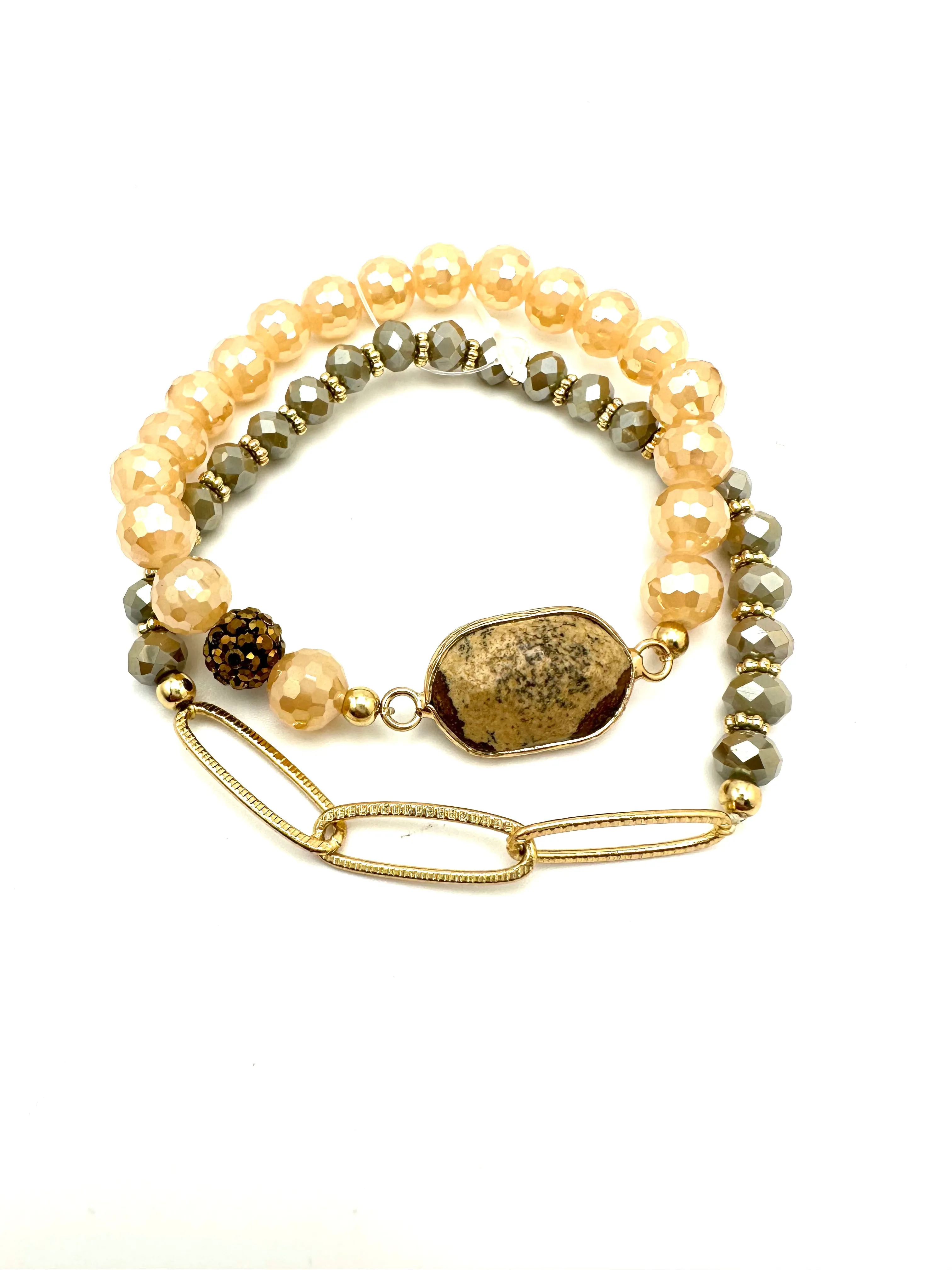 Faceted Crystal Bracelet Set