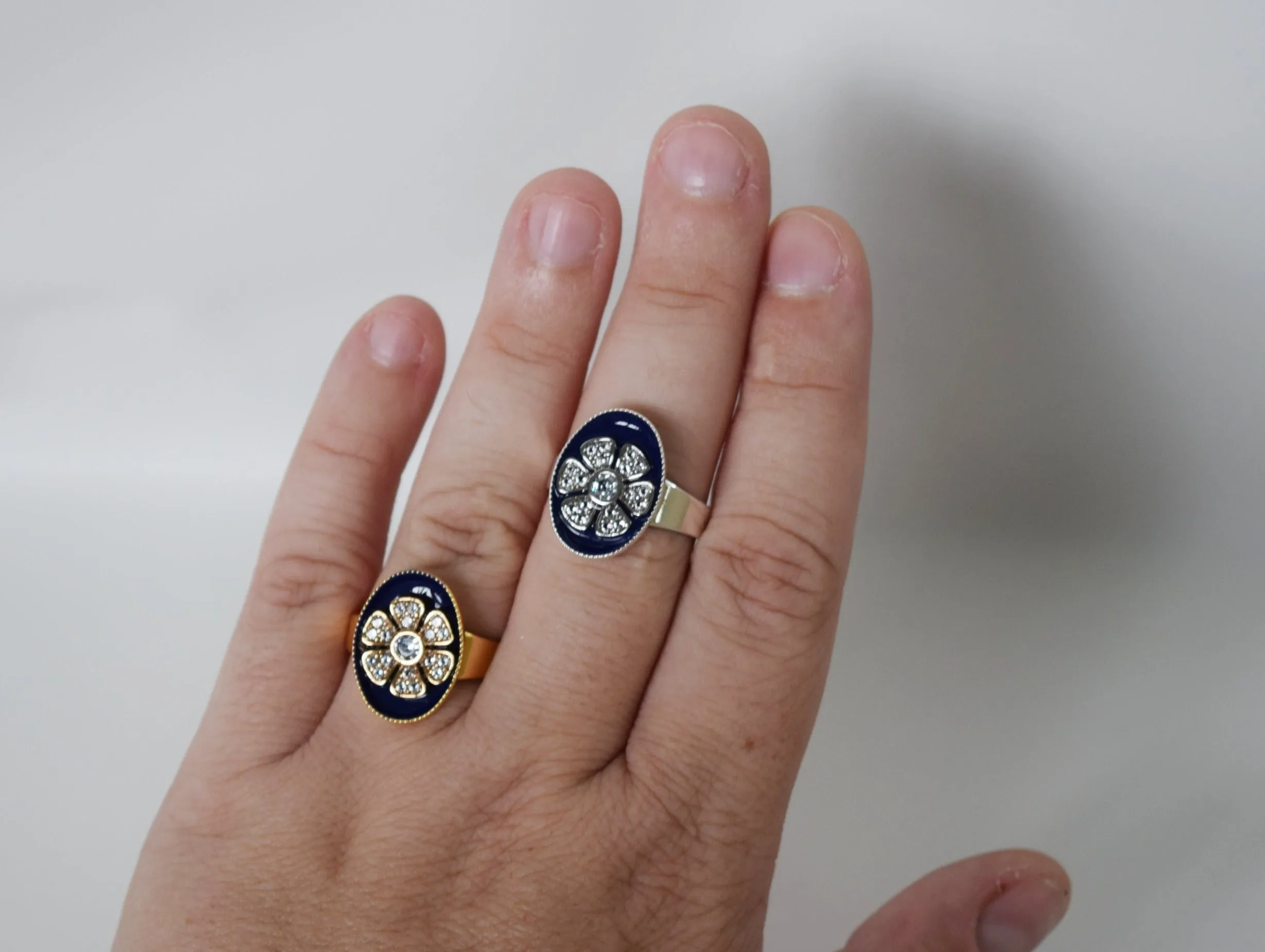 Faux "Enamel" ring  - Flower