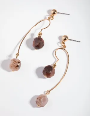 Gold Shape Drop Earrings