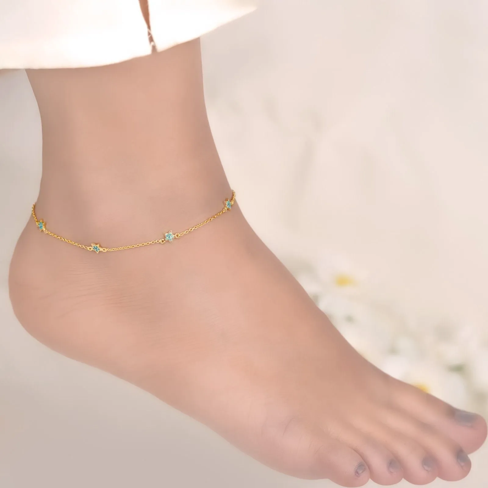 Golden Topaz Stars Anklet