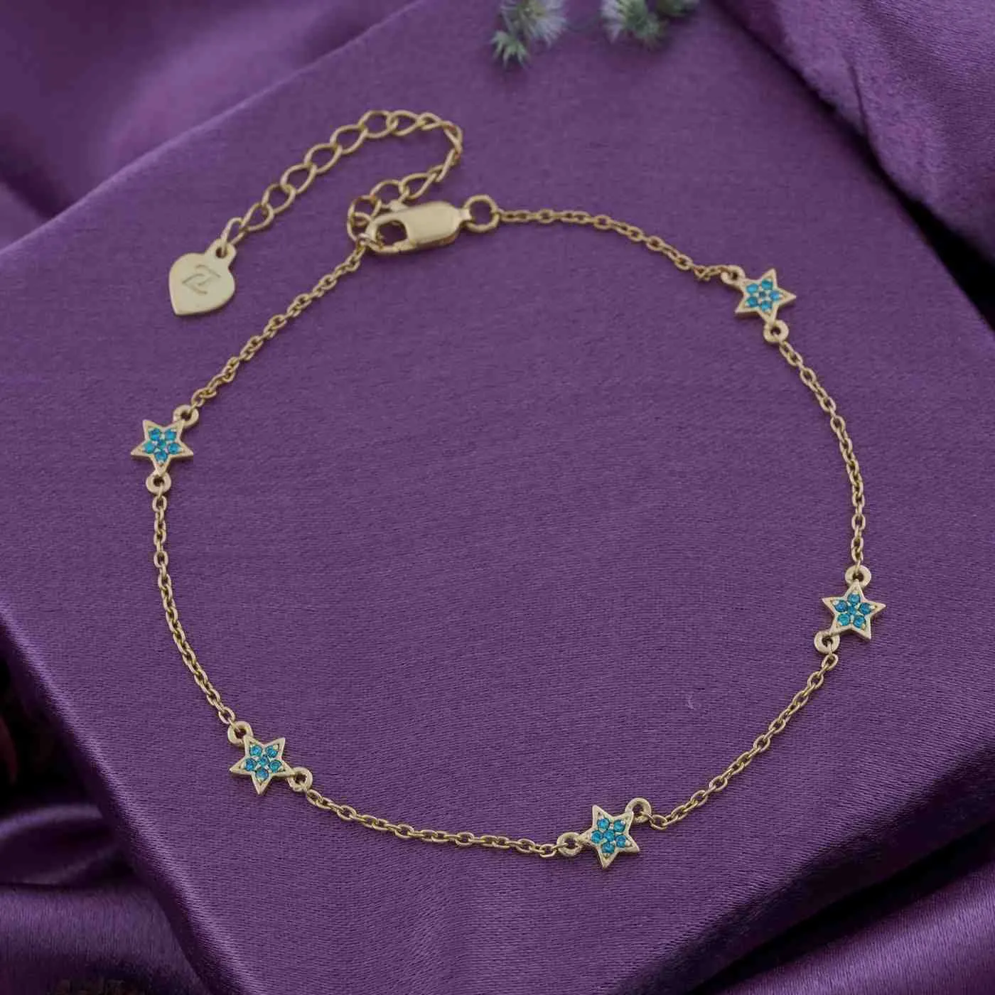 Golden Topaz Stars Anklet