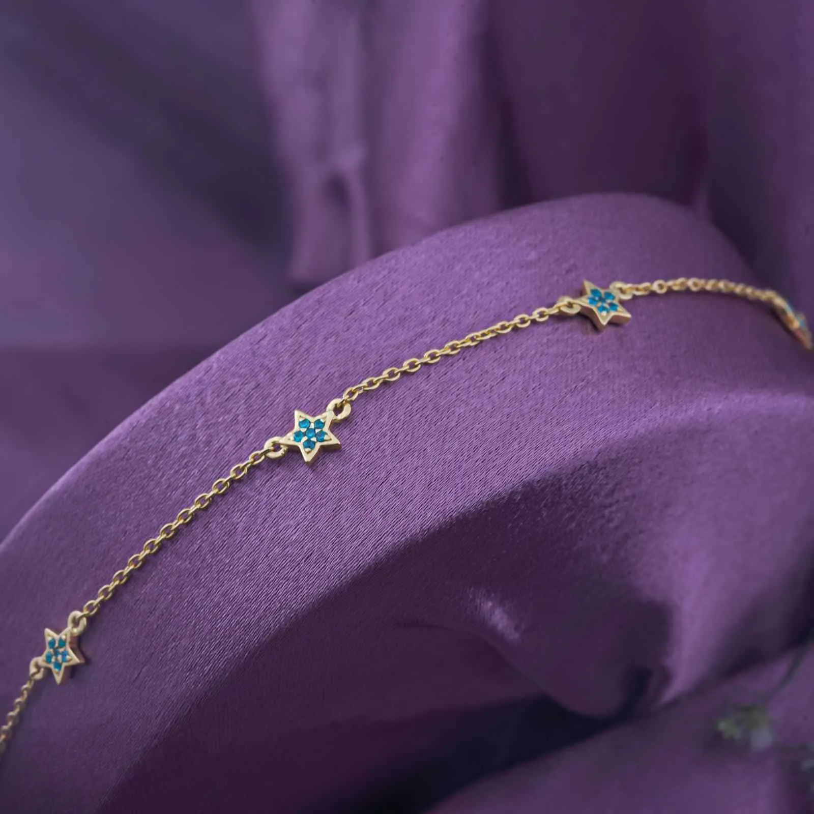 Golden Topaz Stars Anklet
