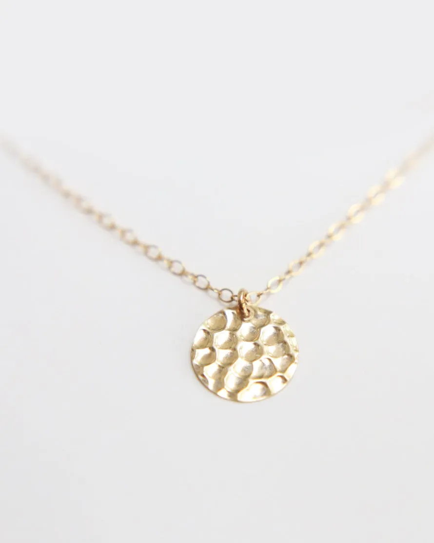 Hammered Disc Necklace