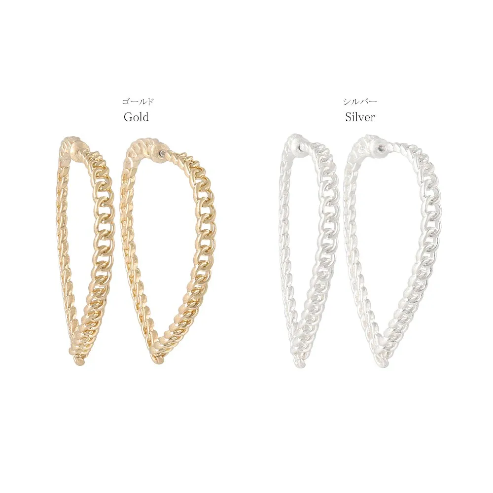 Heart Shaped Chain Statement Earrings