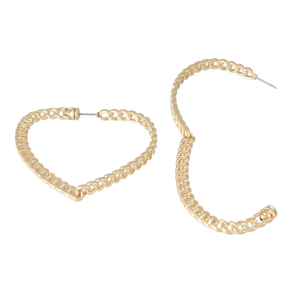 Heart Shaped Chain Statement Earrings