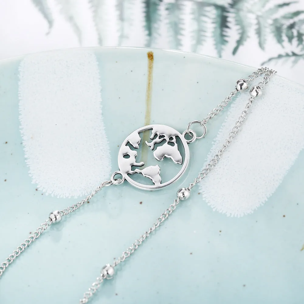 hree-piece anklet map love eight ladies anklet
