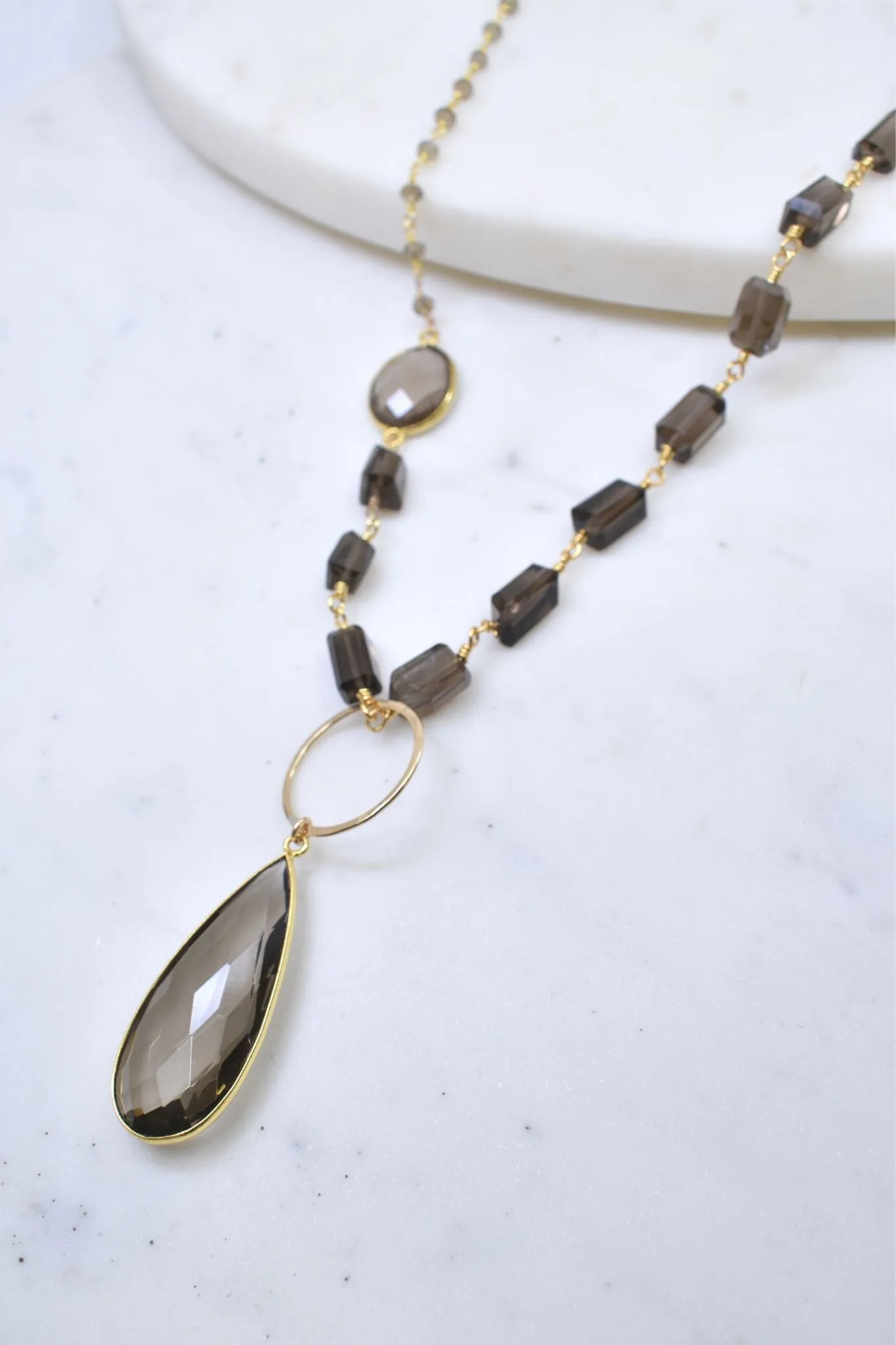 Kaylee Necklace in Smoky Quartz