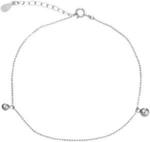 Kokoma Dangle Balls Sterling Silver Anklet for Women Double Ball Minimalist Ankle Bracelet Stackable Link Chain Adjustable Summer Beach Foot Jewelry
