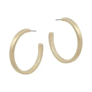 Matte Flat Thick Hoop Earring