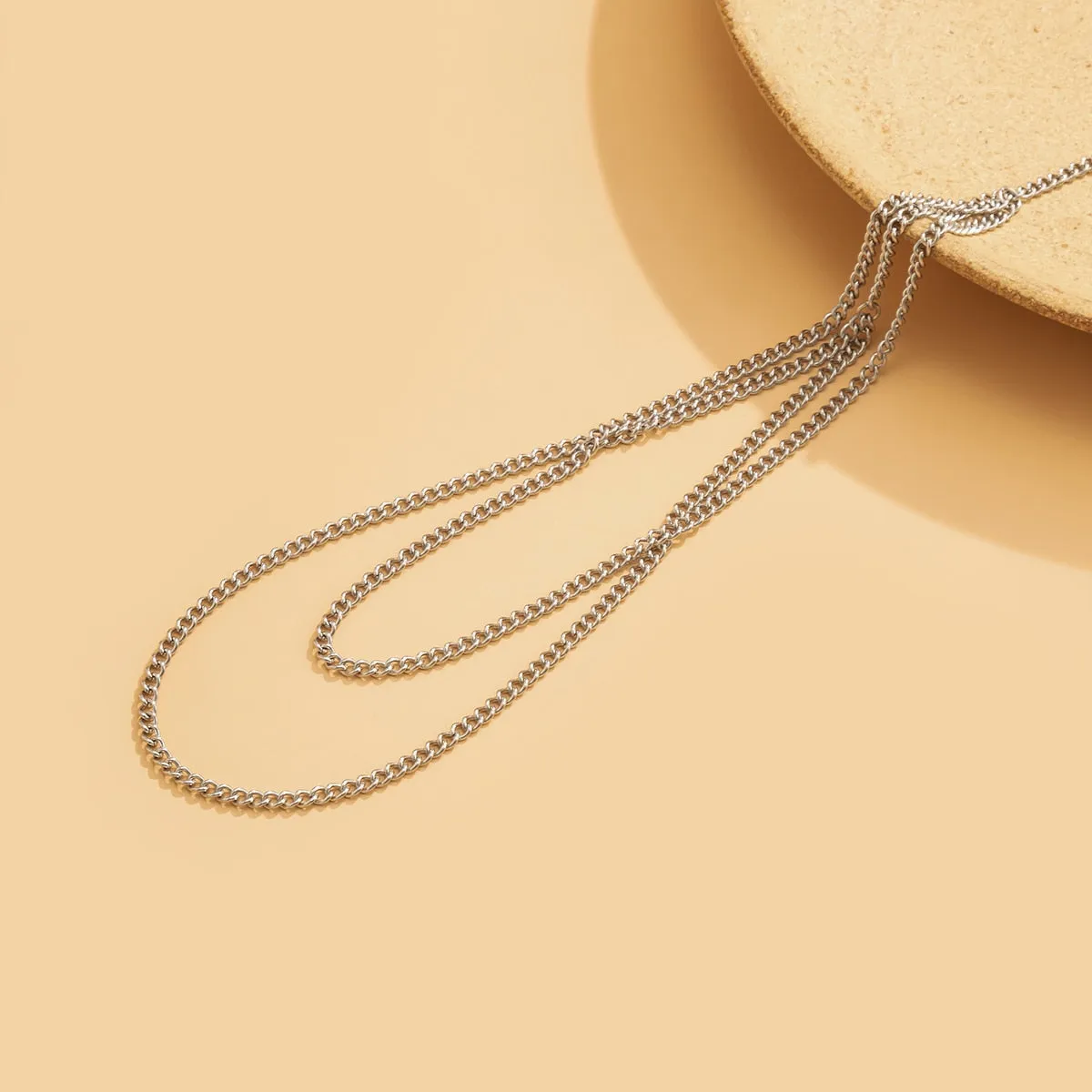 Multilayer Thin Metal Chain Anklets For