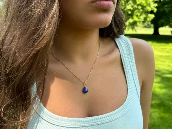 Natural Stone Teardrop | Lapis Larzuli