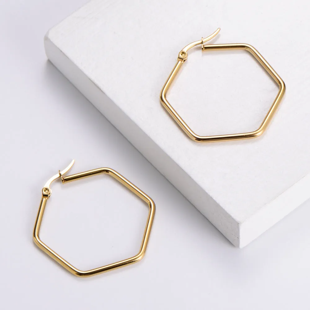Natural Women Geometric Metal Doll Stainless Steel Electroplating Pendants