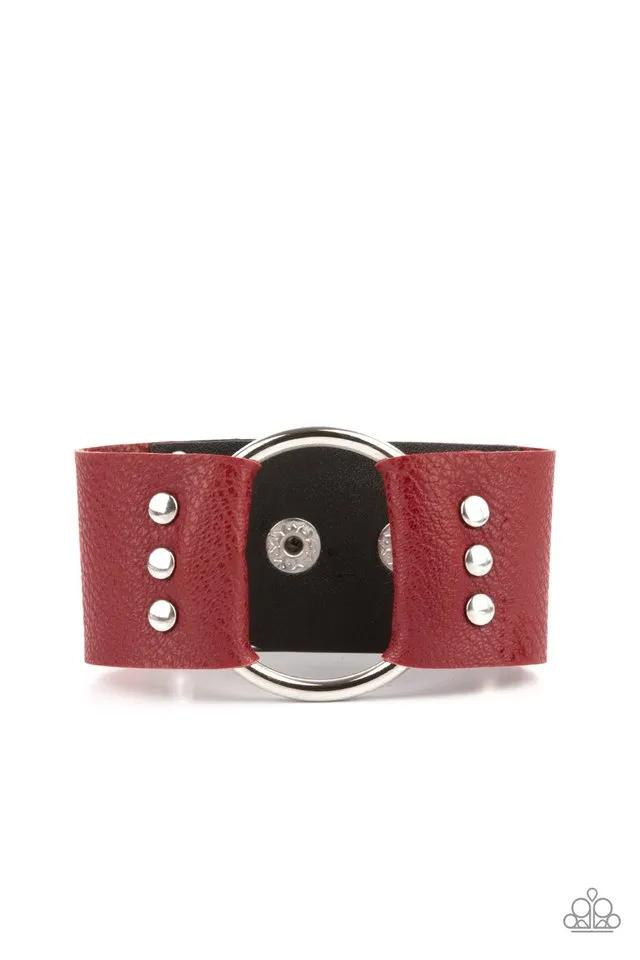 Paparazzi Bracelet ~ Moto Mayhem - Red