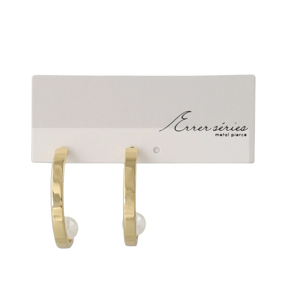 Polished C Pearl Earrings