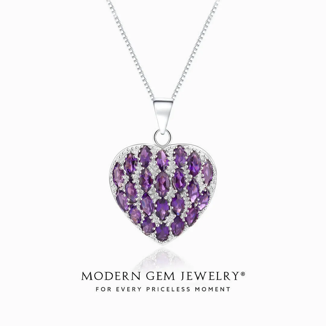 Purple Necklace with Natural Amethyst