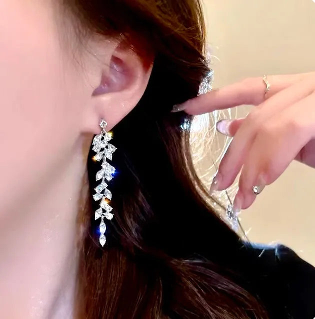 "Ameerah" - Cubic Zirconia Bridal Earrings - Available in Silver, Rose Gold and Yellow Gold