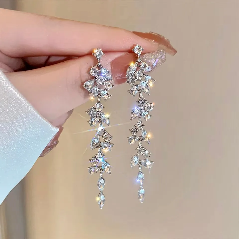 "Ameerah" - Cubic Zirconia Bridal Earrings - Available in Silver, Rose Gold and Yellow Gold