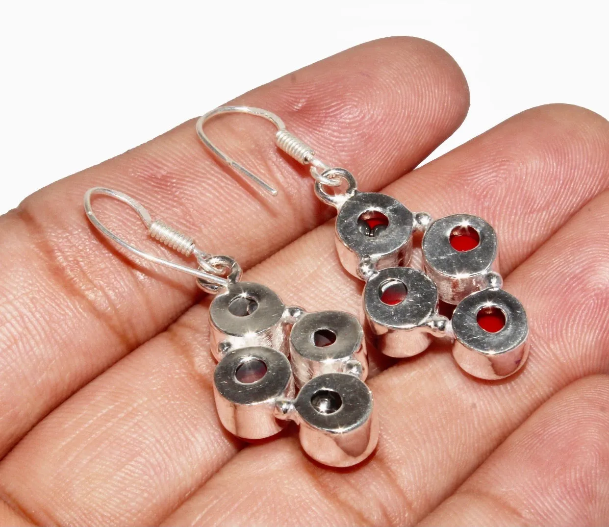 Red Coral Gemstone Earrings