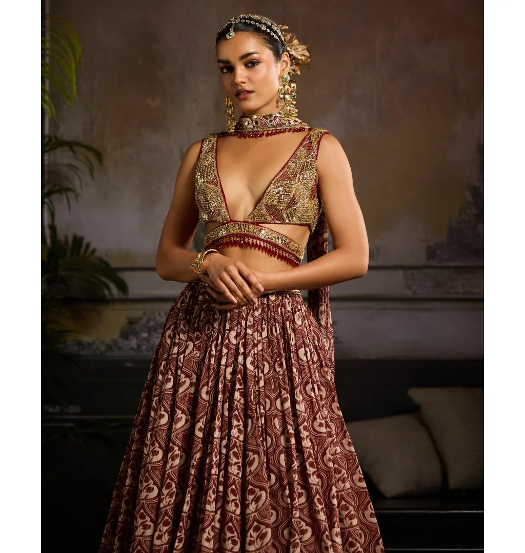 Ruby Embers Lehenga Set