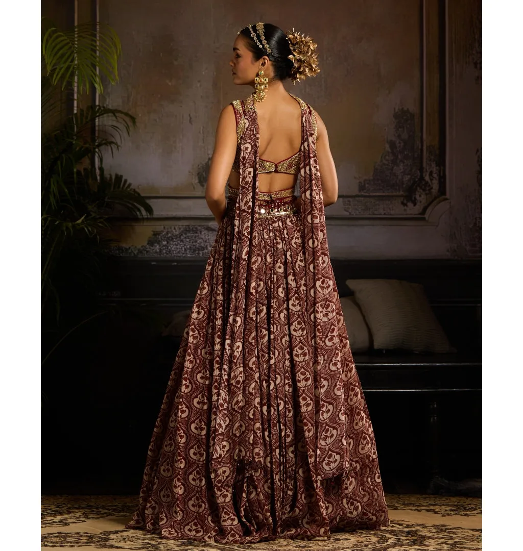 Ruby Embers Lehenga Set