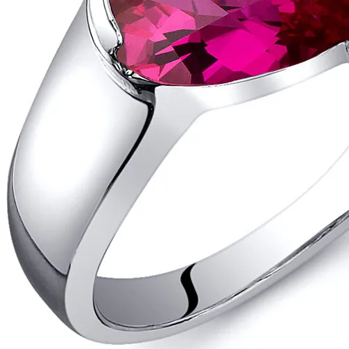 Ruby Pear Shape Sterling Silver Ring Size 9
