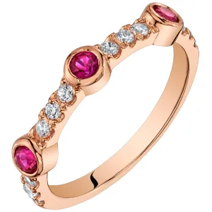 Ruby Round Cut Sterling Silver Ring Size 9