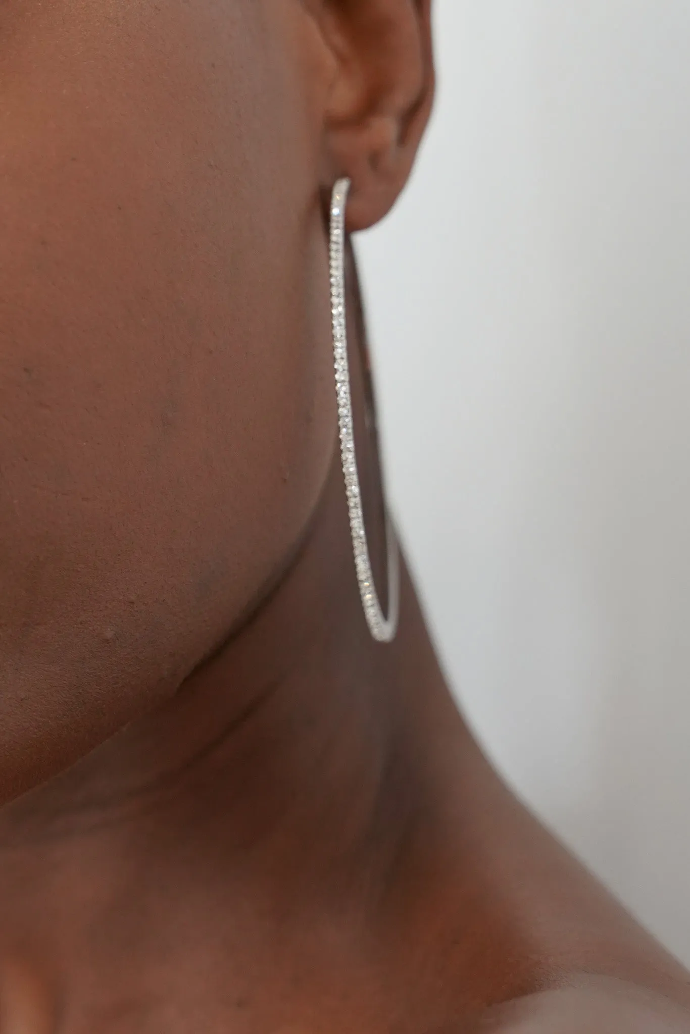 Silver Diamante Hoops